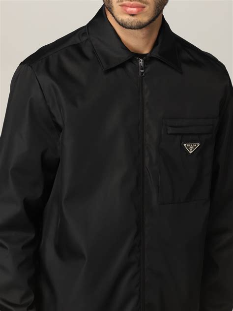 prada jacket men black|prada denim jacket men's.